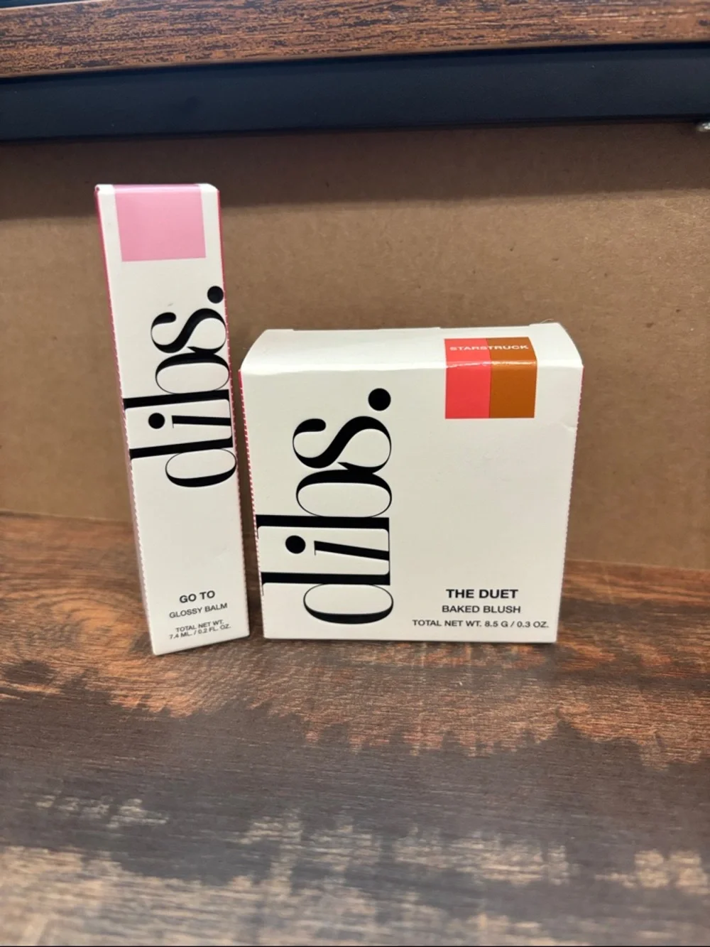 dibs 2 piece set: The Duet Baked Blush-Starstruck & GoTo Lip Balm-ItalianSodaNIB